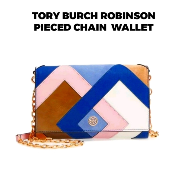 🆕TORY🎍BURCH Robinson Pieced Chain Wallet - Picture 1 of 15